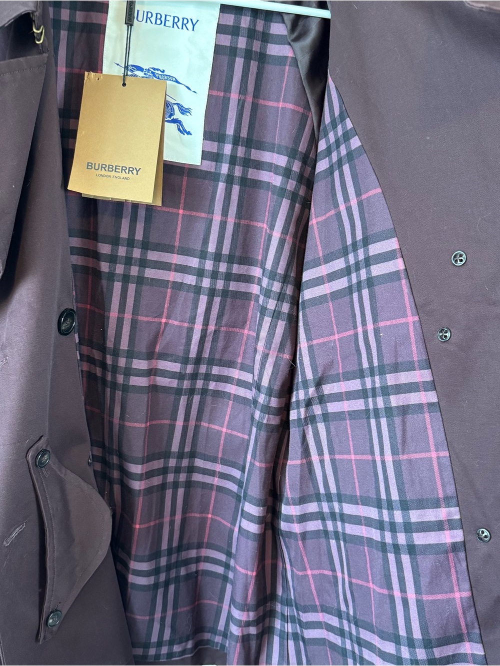 NWT Burberry Short Gabardine Fitzrovia Oversized Cropped Trench Coat Red Wine 2 - Picture 8 of 16